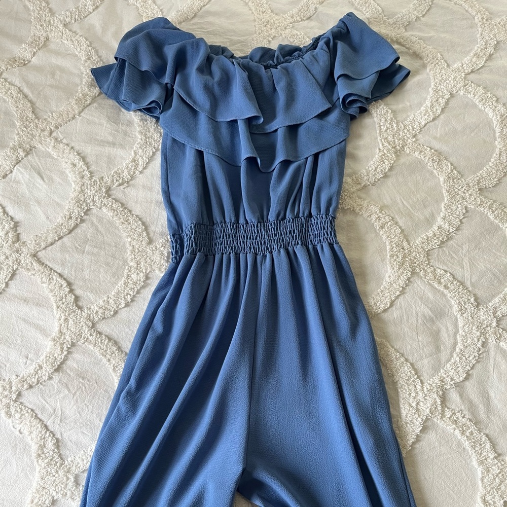 Shop Hopes Bo-Bel blue jumpsuit size Medium.